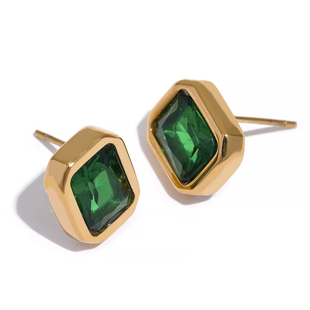 Green Stone Stud