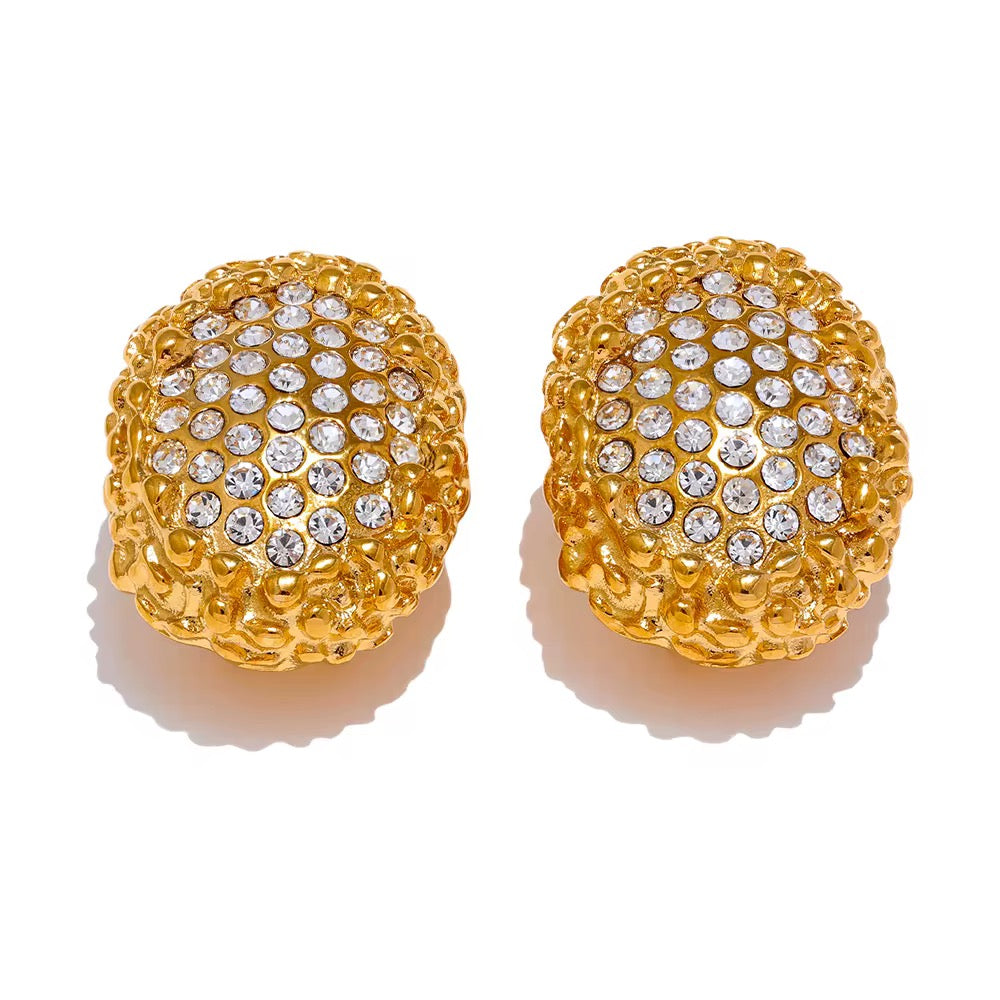 Zircon Clip Earrings