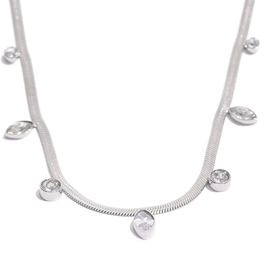 Flat Zircon Necklace